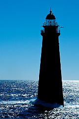 Silhouette of Minots Ledge Light in Massachusetts